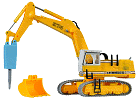 H0 Stavební stroj LIEBHERR 974 s hydraulickým kladivem - stavebnice