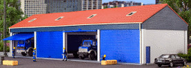 H0 Stavebnice - garáže pro nákladní automobily