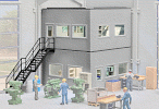 H0 Stavebnice - kancelářské prostory pro průmyslové haly