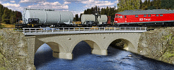 H0 Stavebnice - železniční most kamenný přímý 340mm