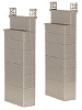 H0 Stavebnice - mostní pilíř kamenný 68-185mm 2ks