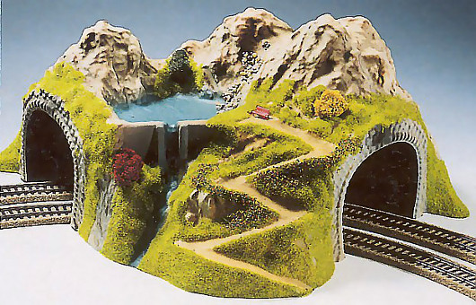 Modelová železnice - H0 Tunel dvoukolejný obloukový 43x41x23cm