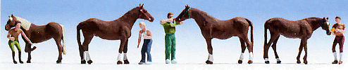 H0 Figurky - ošetřování koní
