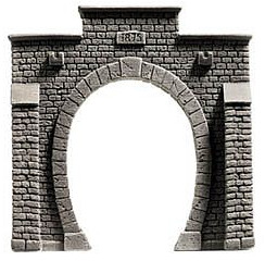Modelová železnice - H0 Tvrzená pěna - železniční portál kamenné kvádry jednokolejný