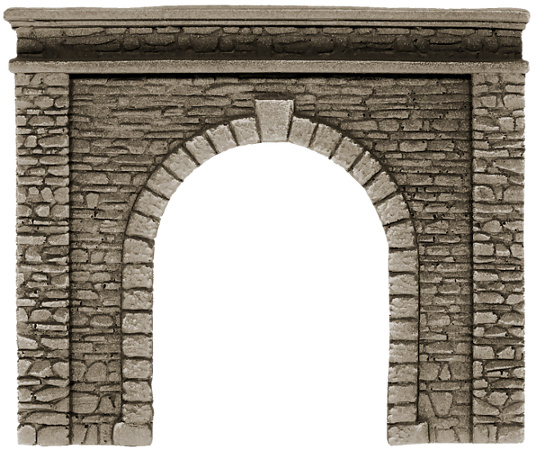 Modelová železnice - H0 Tvrzená pěna - železniční portál kamenný jednokolejný