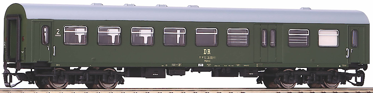 Modelová železnice - TT Osobní vůz Rekowagen se zavazadlovým odd. 2.tř., DR, Ep.IV