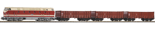 H0 Analogový set - vlak s lokomotivou BR119 DR s kolejemi s podložím