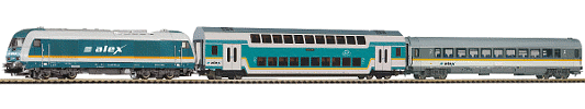 Modelová železnice - H0 Analogový set - vlak s lokomotivou Herkules ALEX s kolejemi s podložím