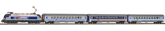 H0 Analogový set - vlak s lokomotivou Taurus PKP s kolejemi s podložím