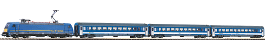 H0 Analogový set - vlak s lokomotivou BR185 MAV s kolejemi s podložím