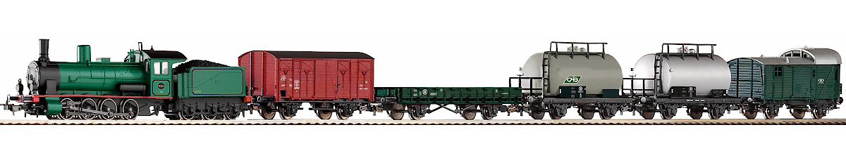 Modelová železnice - H0 Analogový set - vlak s lokomotivou G7 SNCB s kolejemi s podložím