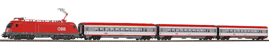 H0 Analogový set - vlak s lokomotivou Taurus ÖBB s kolejemi s podložím