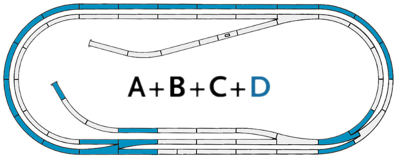 Modelová železnice - H0 Rozšiřující kolejový set ROCO LINE s podložím - D
