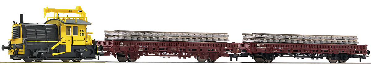 Modelová železnice - H0 Digitální set - vlak s lokomotivou 200/300 "Sik" NS ZVUK s kolejemi s podloží