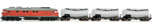 H0 Digitální set - vlak s lokomotivou BR232 DB s kolejemi s podložím