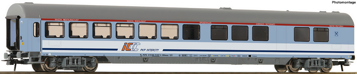 Modelová železnice - H0 Jídelní vůz EC WRmnouz, PKP, Ep.VI, 1:100