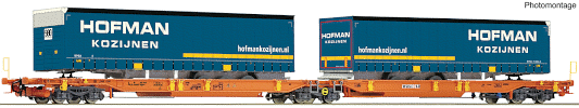 H0 Plošinový vůz Sdggmrs/T2000 s návěsem "Hofman", WASCOSA, Ep.VI
