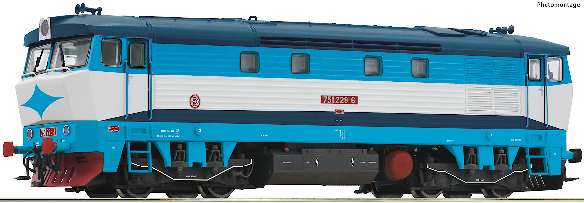 Modelová železnice - H0 Dieselová lokomotiva 751.229-6 "Bardotka, ČD, Ep.V