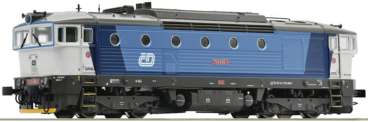 Modelová železnice - H0 Dieselová lokomotiva 754.046-1 "Brejlovec", ČD, Ep.VI