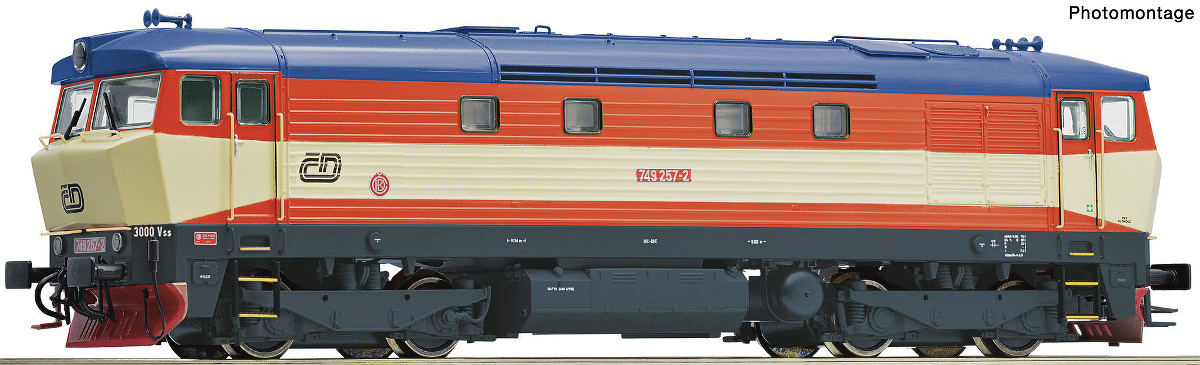 Modelová železnice - H0 Dieselová lokomotiva 749.257 "Bardotka", ČD, Ep.V
