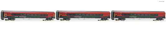 H0 3ks Rychlíkový vůz Railjet, ÖBB, Ep.VI, DCC OSVĚTLENÍ