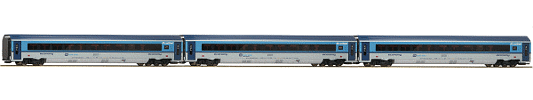 Modelová železnice - H0 3ks Rychlíkový vůz "Railjet", ČD, Ep.VI - VRÁCENO
