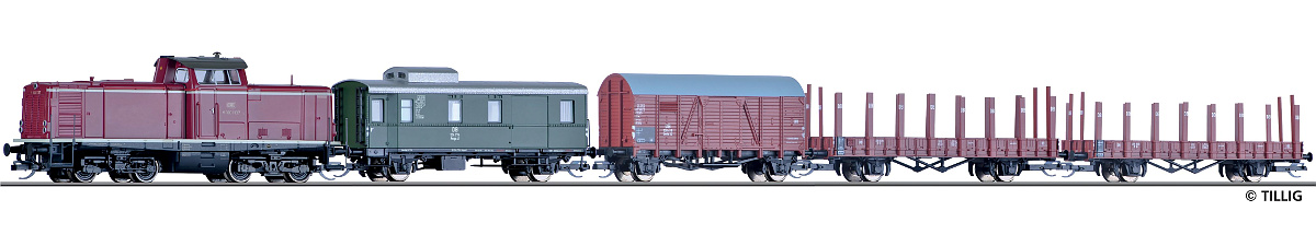 Modelová železnice - TT Digitální set - vlak s lokomotivou V100 DB s kolejemi