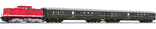 TT Analogový set  - vlak s lokomotivou BR110 DR s kolejemi