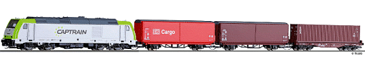 TT Analogový set - vlak s lokomotivou TRAXX DBAG s kolejemi s podložím