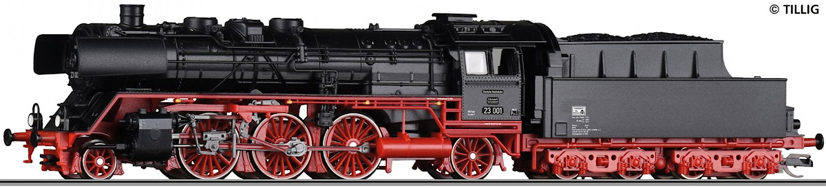 Modelová železnice - TT Parní lokomotiva BR23.001, DR, Ep.III