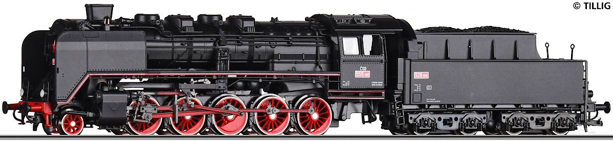 Modelová železnice - TT Parní lokomotiva 555.1 "Němka", ČSD, Ep.III