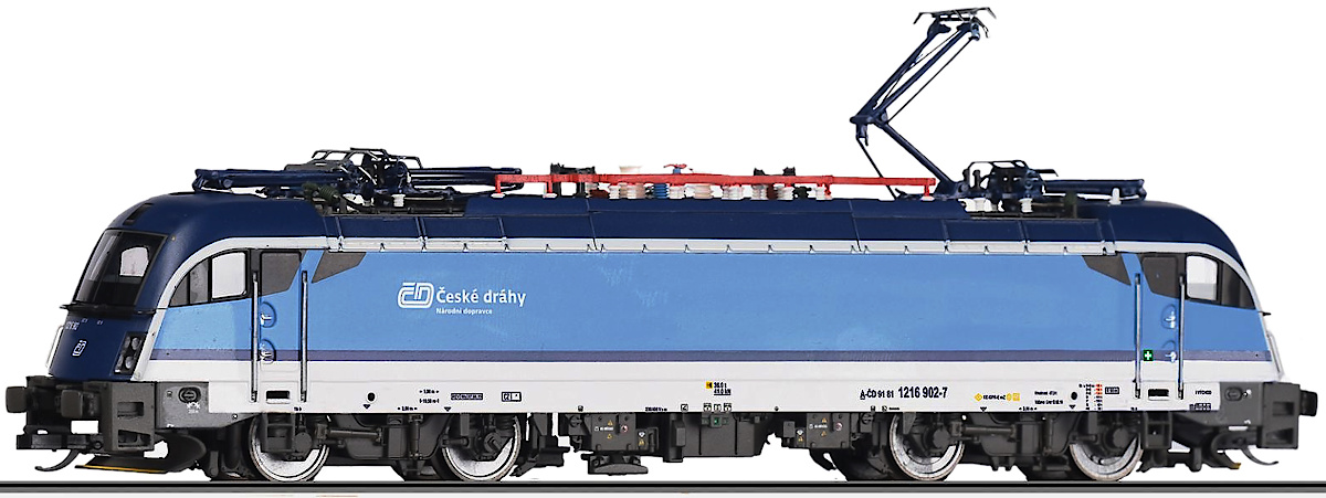 Modelová železnice - TT Elektrická lokomotiva 1216.902-7, ČD, Ep.VI