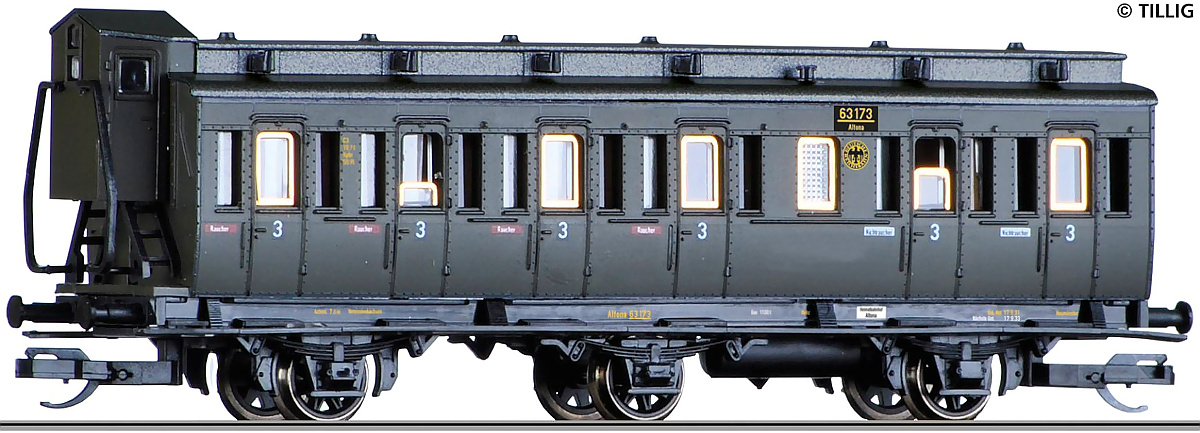 Modelová železnice - TT Osobní vůz 3.tř., DRG, Ep.II