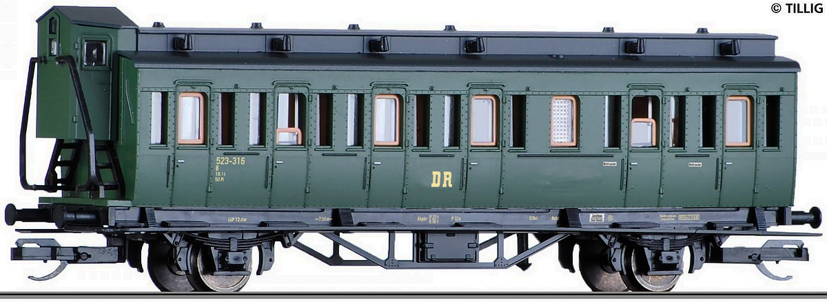 Modelová železnice - TT Osobní vůz 2.tř., DR, Ep.III