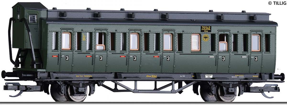Modelová železnice - TT Osobní vůz 3.tř., DRG, Ep.II