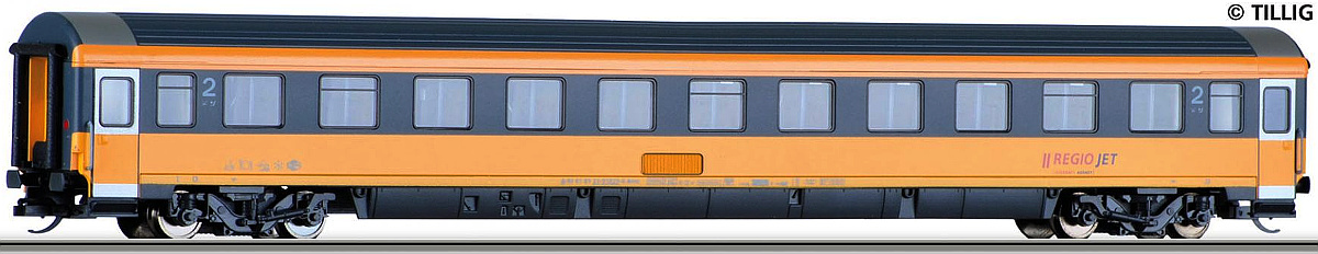 Modelová železnice - TT Rychlíkový vůz Bmz 2.tř., RegioJet, Ep.VI