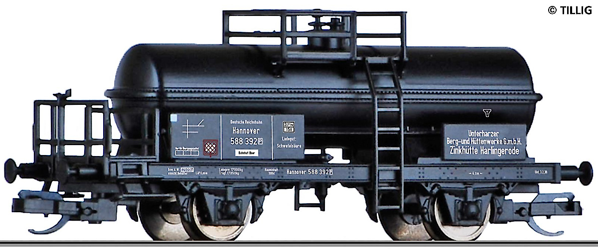 Modelová železnice - TT Cisternový vůz "Hüttenwerke GmbH", DRG, Ep.II