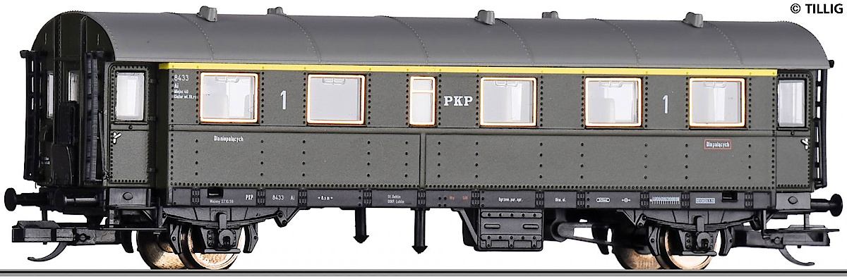 Modelová železnice - TT Osobní vůz Ai 1.tř., PKP, Ep.III