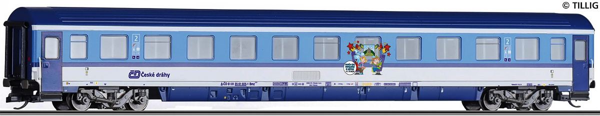 Modelová železnice - TT Rychlíkový vůz Bmz229 2.tř. S dětským odd., ČD, Ep.VI