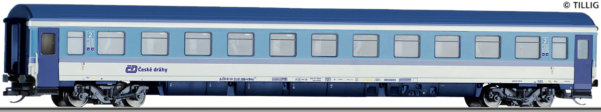 Modelová železnice - TT Rychlíkový vůz Bmz235 2.tř., ČD, Ep.VI