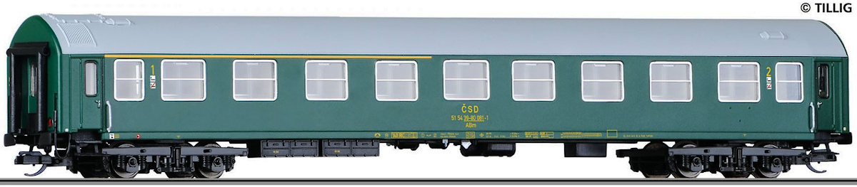 Modelová železnice - TT Rychlíkový vůz Y 1./2.tř., ČSD, Ep.IV
