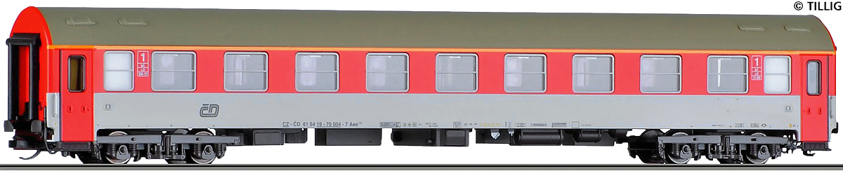Modelová železnice - TT Rychlíkový vůz Aee Y/B70 1.tř., ČD, Ep.VI
