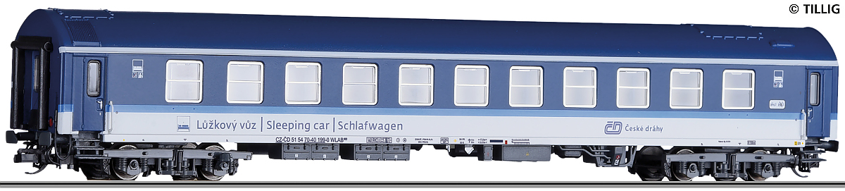 Modelová železnice - TT Lůžkový vůz Y WLAB822, ČD, Ep.VI