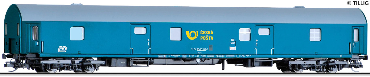 Modelová železnice - TT Poštovní vůz DFsa "Česká pošta", ČD, Ep.V