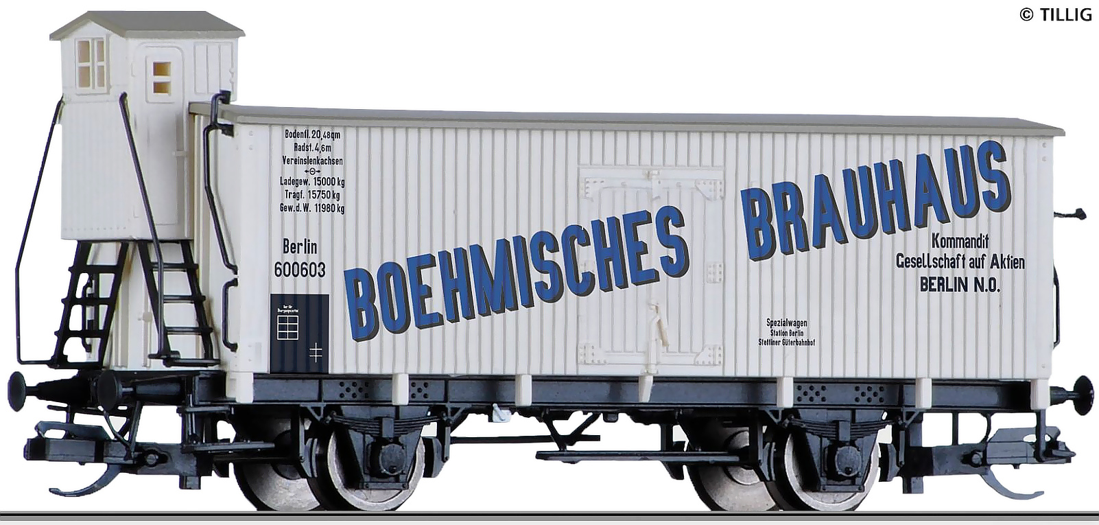 Modelová železnice - TT Chladící vůz "Böhmisches Brauhaus", KPEV, Ep.I