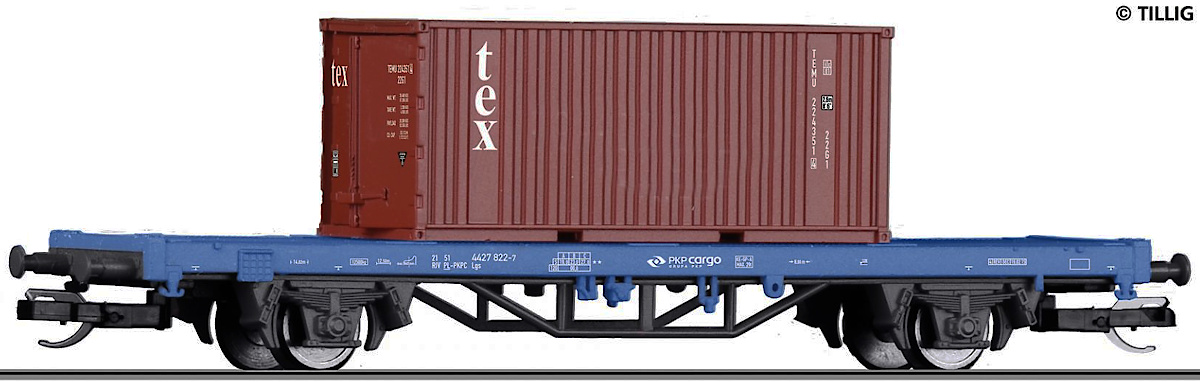 Modelová železnice - TT Kontejnerový vůz Lgs, PKP Cargo, Ep.VI