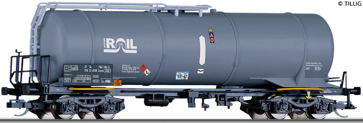 Modelová železnice - TT Cisternový vůz Zacns, ATRR, Ep.VI
