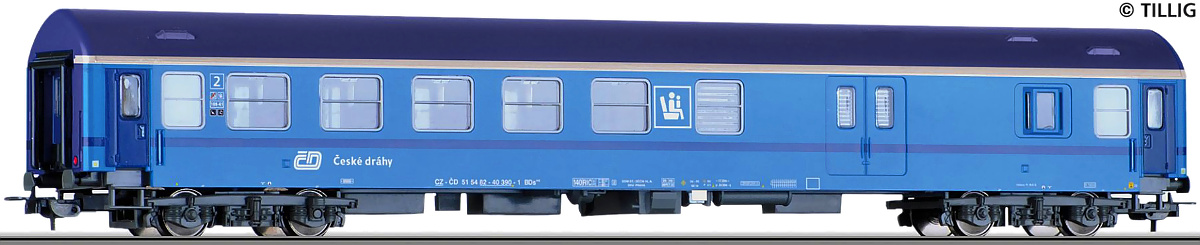 Modelová železnice - H0 Rychlíkový vůz Y/B70 se zavazadlovým odd. 2.tř., ČD, Ep.VI
