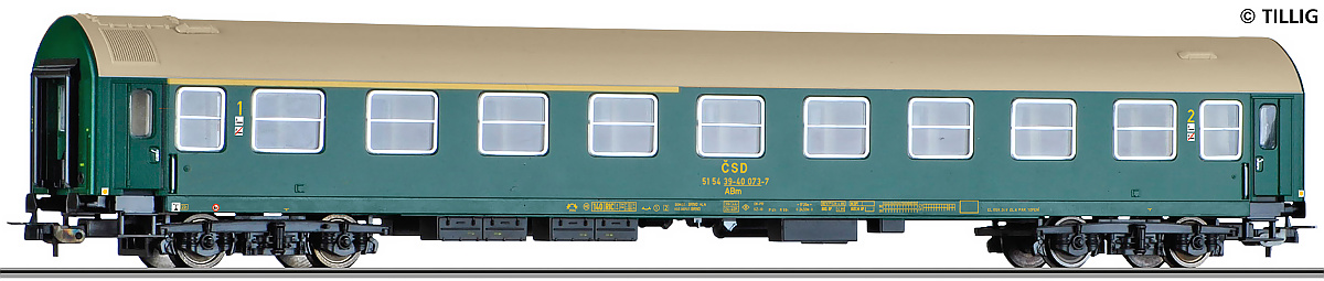 Modelová železnice - H0 Rychlíkový vůz Y ABm 1./2.tř., ČSD, Ep.IV