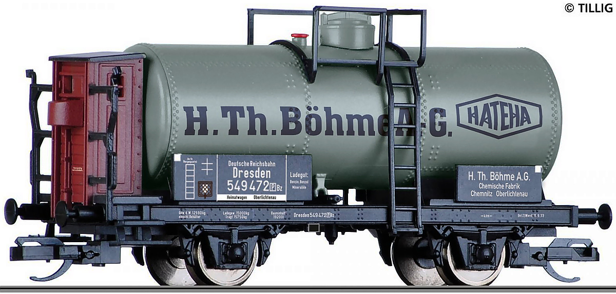 Modelová železnice - TT Cisternový vůz "H. Th. Böhme AG", DRG, Ep.II